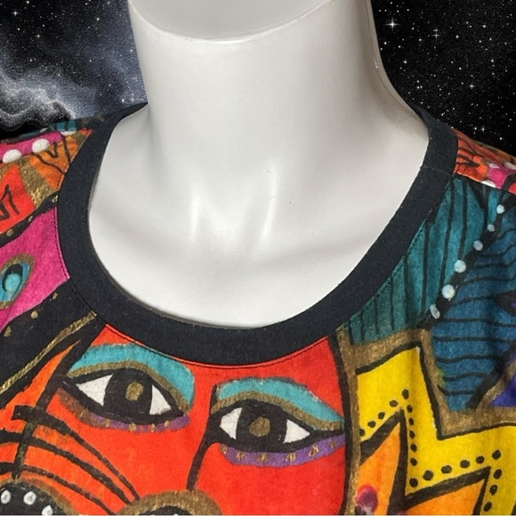 Laurel Burch Laurel's Garden Vibrant Abstract Women's T-Shirt Size XXL - Picture 3 of 11